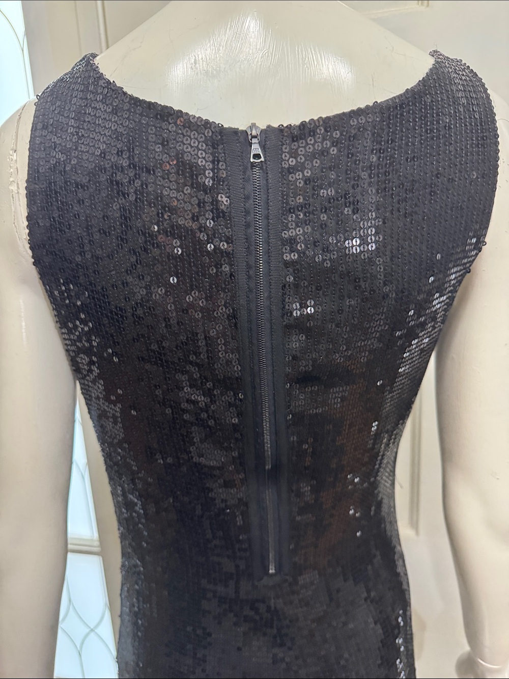 Tory Burch Black Sequin One-Shoulder Dress with Bow Size 4 - Picture 8 of 11